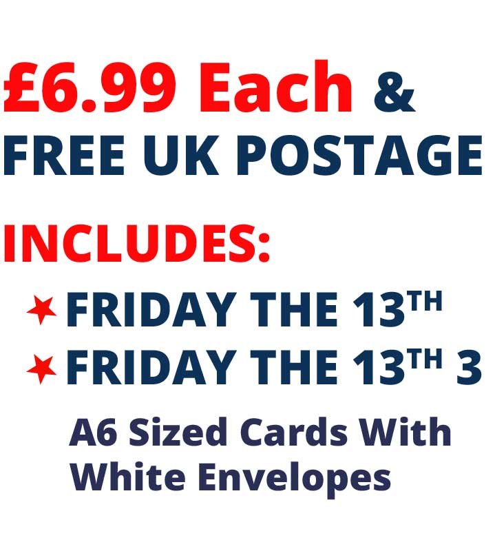 Friday The 13th 2 Card Set £6.99 Includes Friday The 13th And Friday The 13th Part 3 Cards